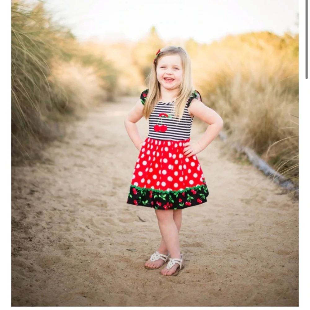 🚨 SOLD Ricrac & Ruffles Cherry Dress - Picture 2 of 6
